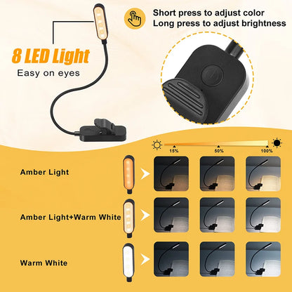 Amber Clip On Reading Light