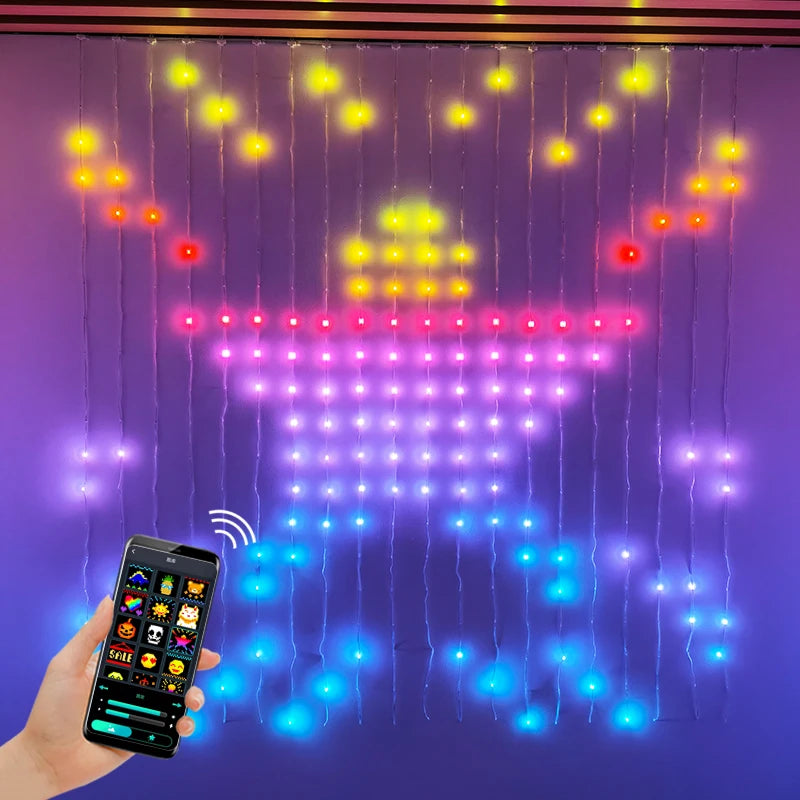 Bluetooth LED RGB Curtain String Lights