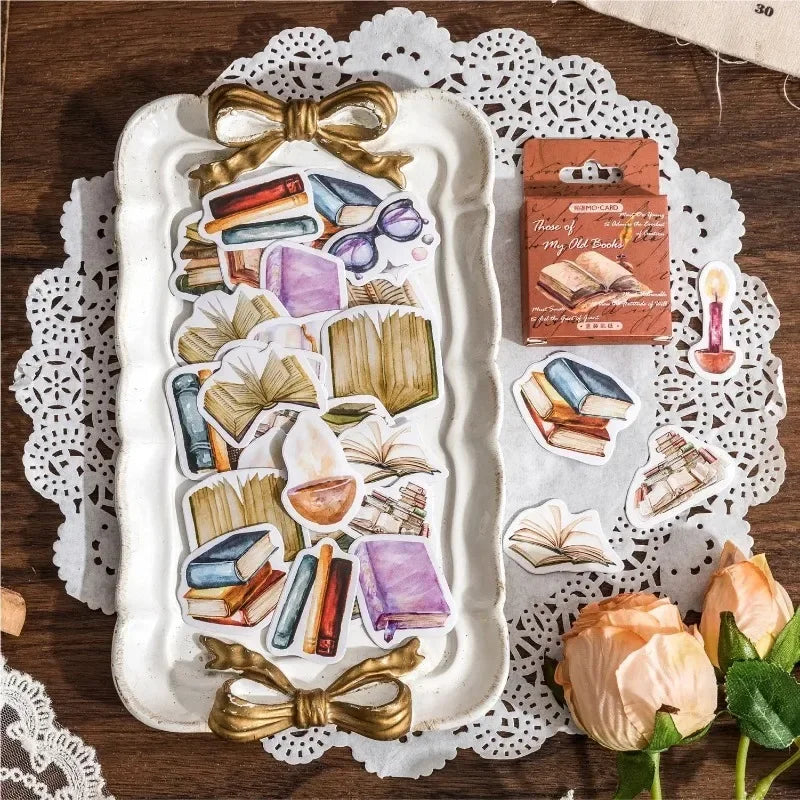 46Pcs Vintage Handmade Paper Stickers