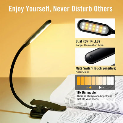 Blue Light Filtered Clip-On Book Light